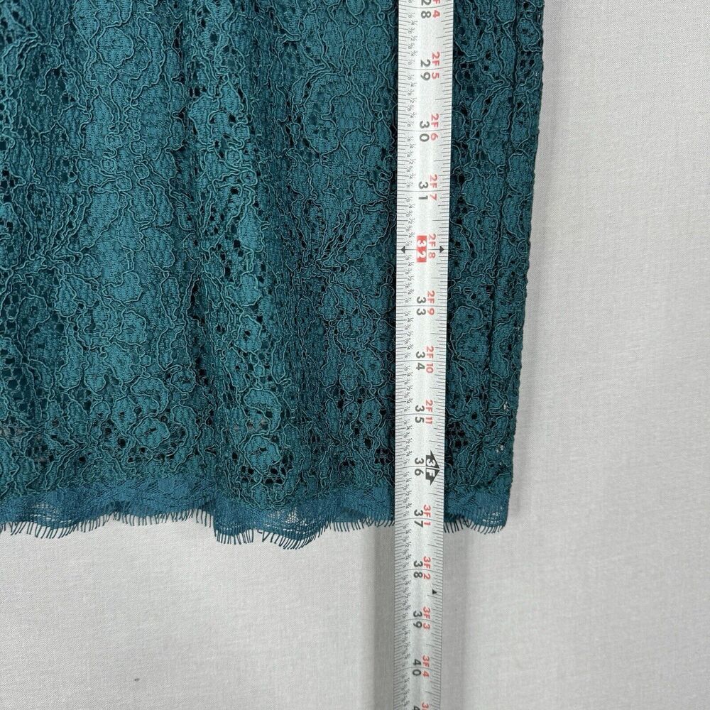 Adrianna Papell Womens Dress 4 Teal Blue Fallen For Him Sheath Lace Cocktail - Picture 5 of 12